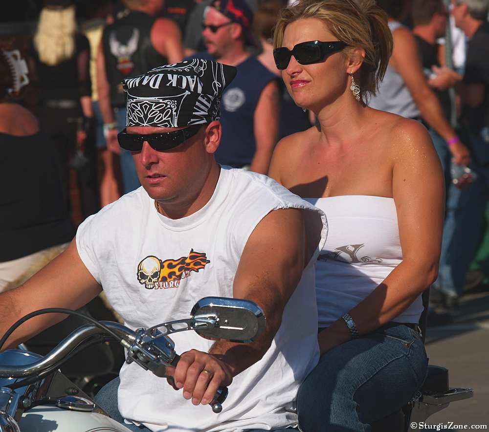 very white motorcycle people