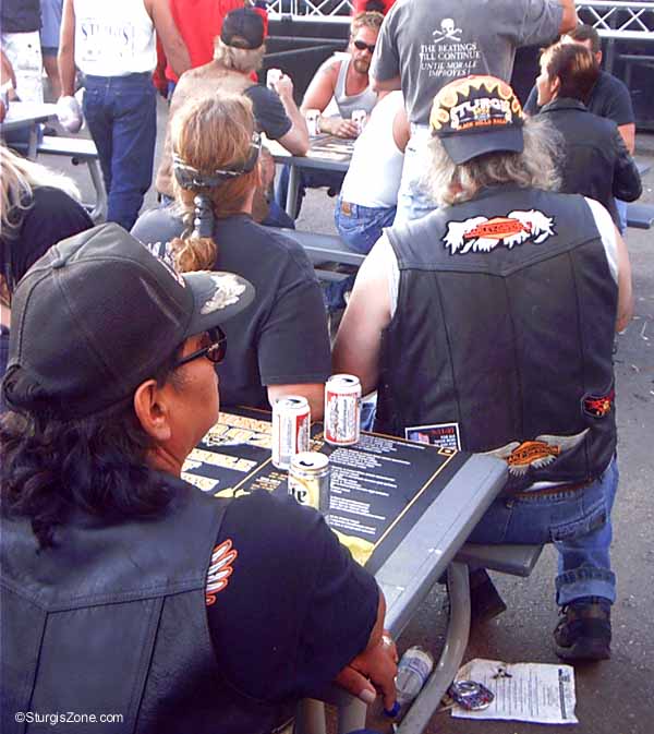 Relaxing bikers at the Sturgis Rally