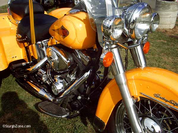 Beautiful yellow Harley