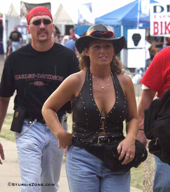 Sturgis Rally Pictures Leather Halter Top