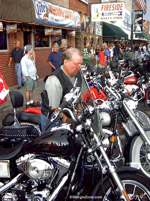 Surrounded by Harleys at Sturgis SD