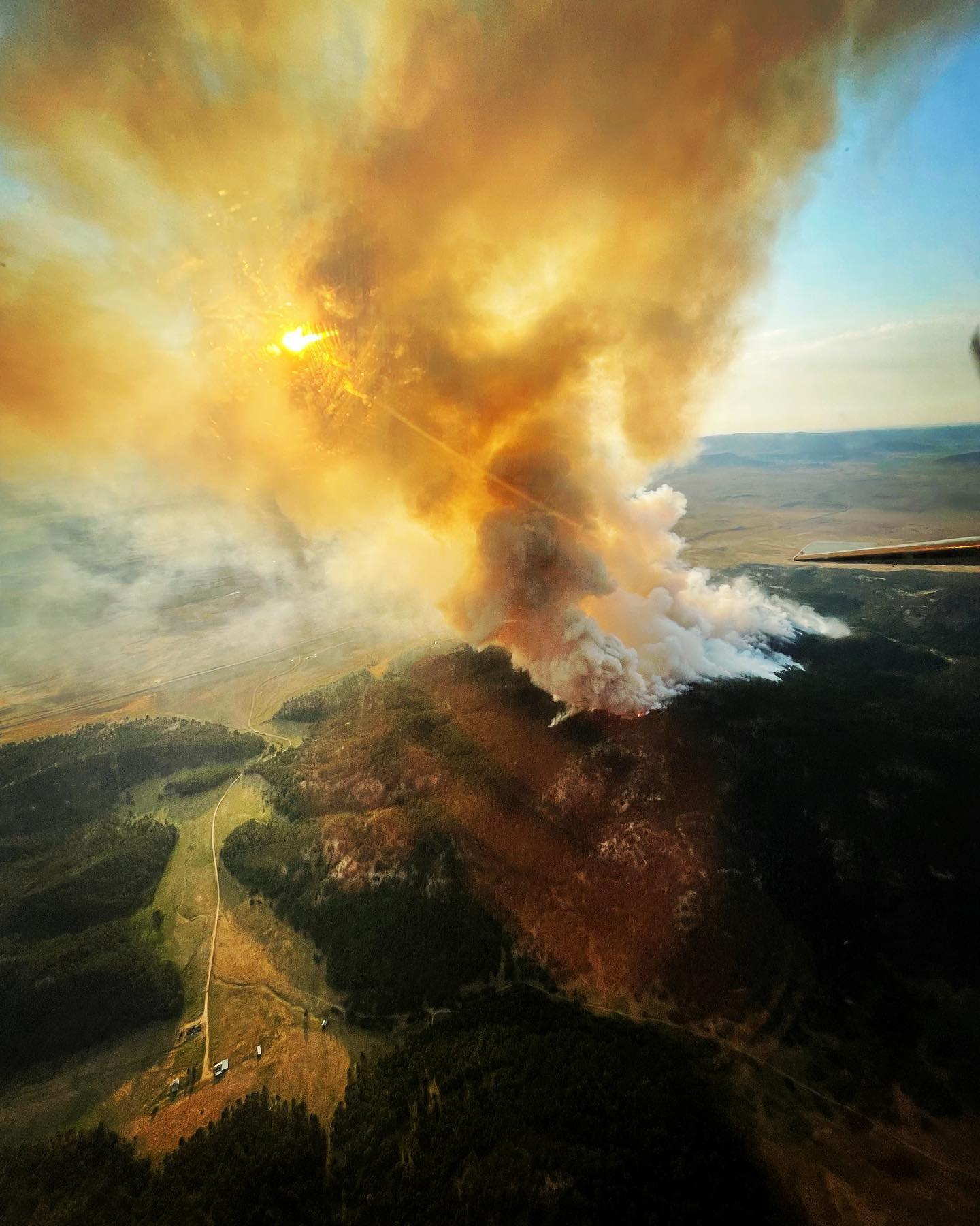 Forest fire aerial photo