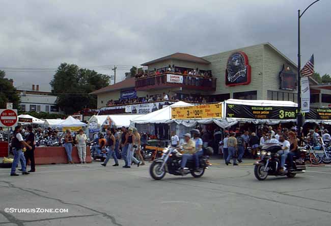 Sturgis dining above the crowd