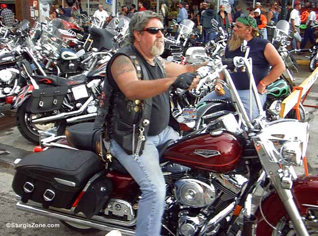 Maroon Harley Davidson at Sturgis SD