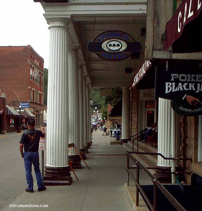 Grecian columns at the Franklin Hotel in Deadwood